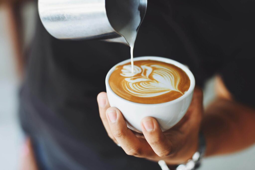 Pouring latte art