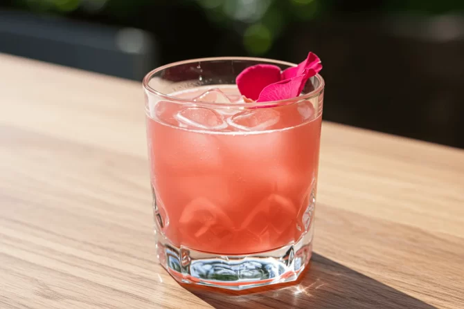 Rhubarb Rose Fizz